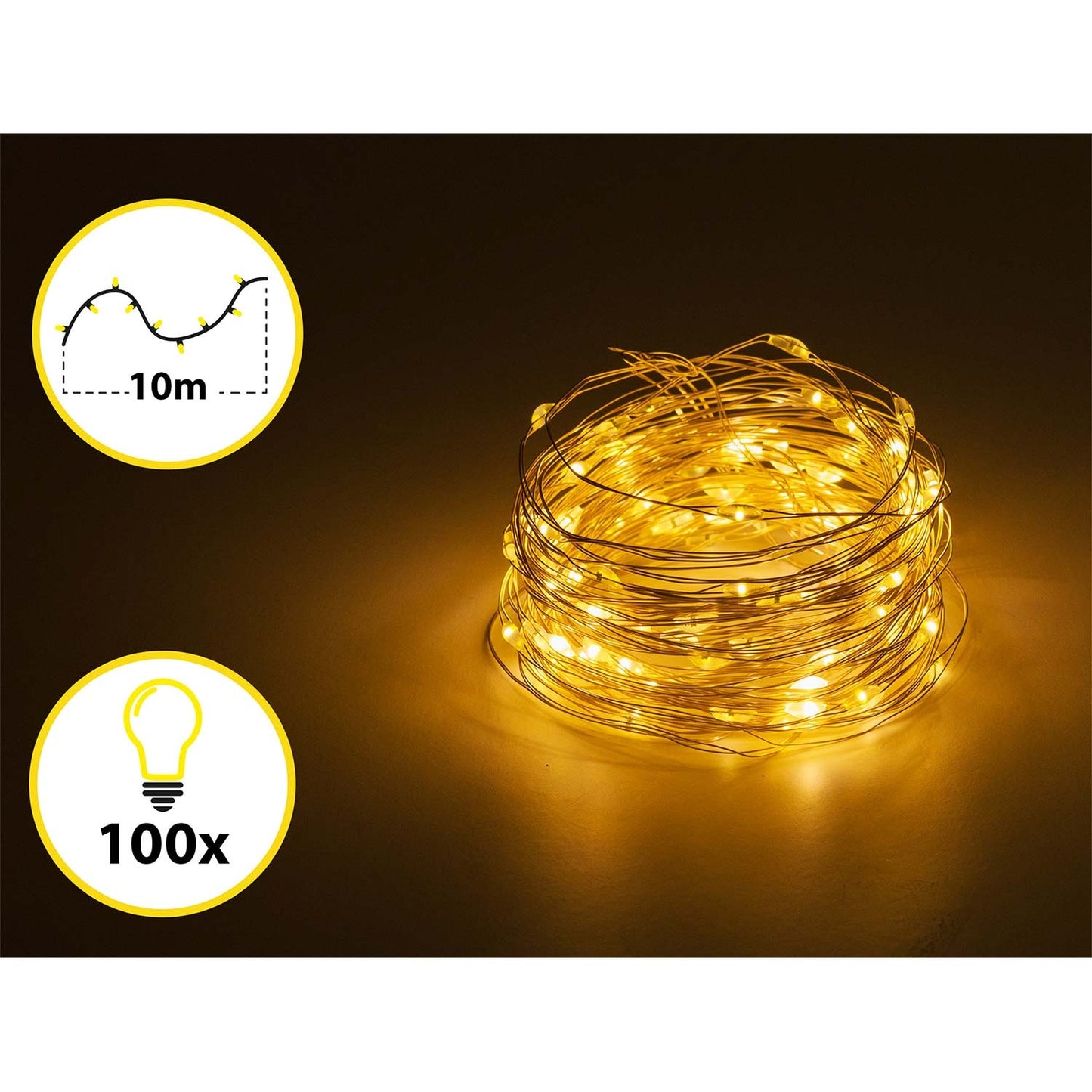 Christmas tree lights wires 100 LED 10 meters