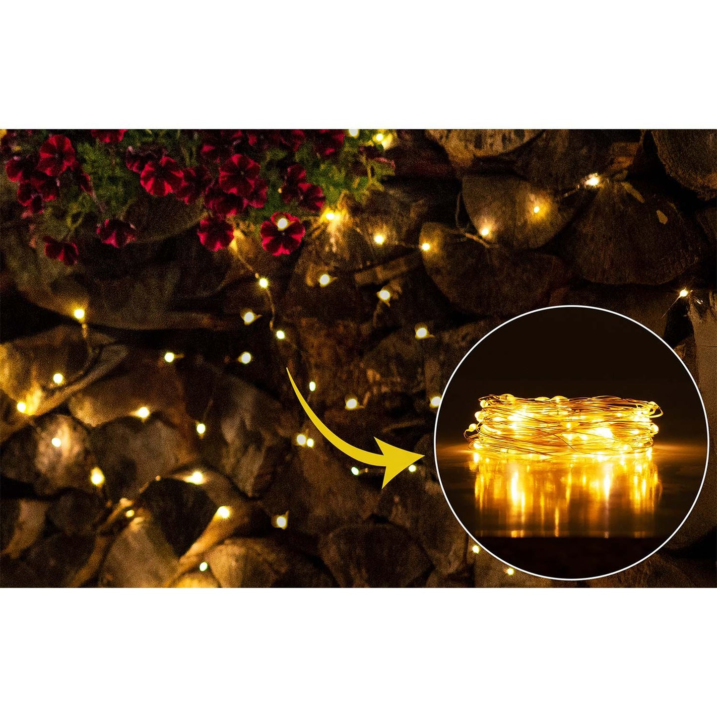 Christmas tree lights wires 100 LED 10 meters