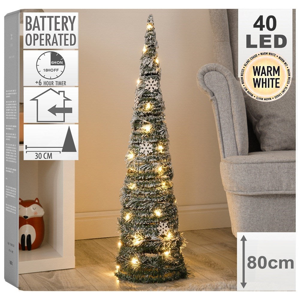 Christmas tree luminous cone green 40 LED 80 cm