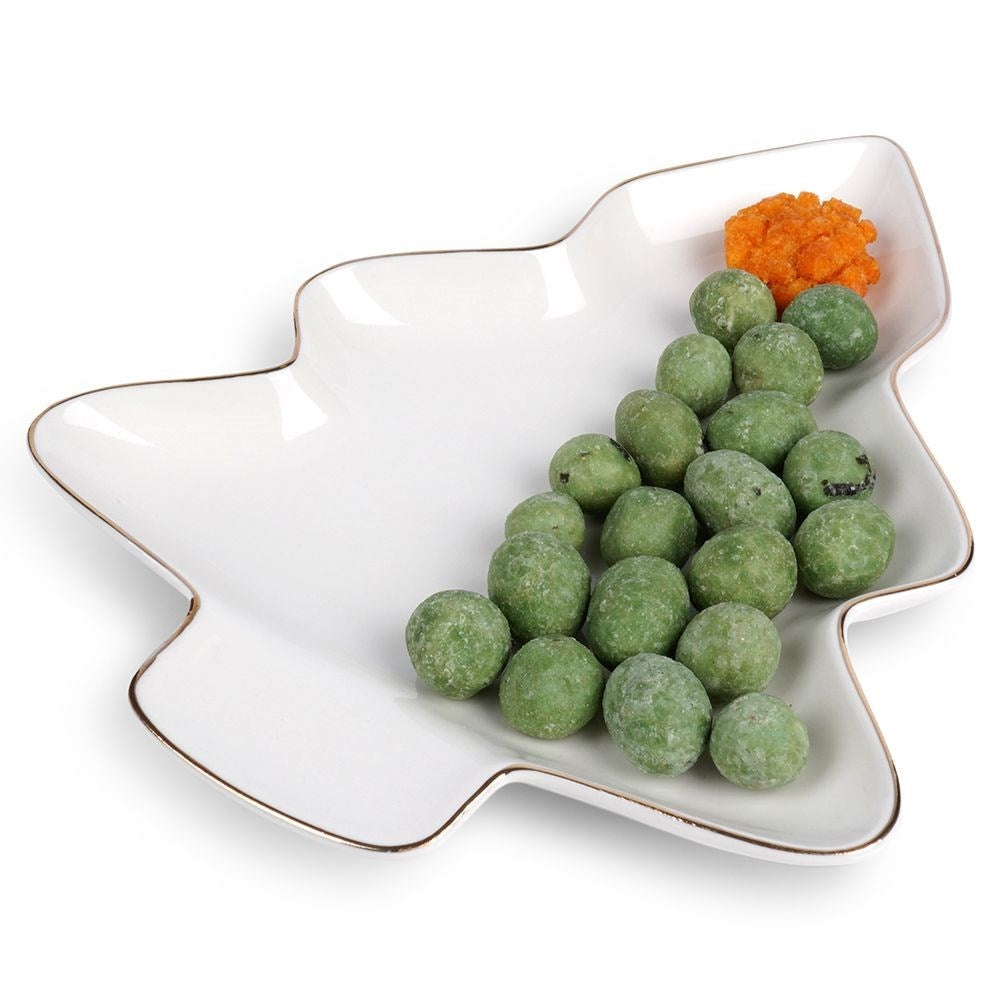 Christmas tree plate in porcelain with gold details - Perfect for Christmas!