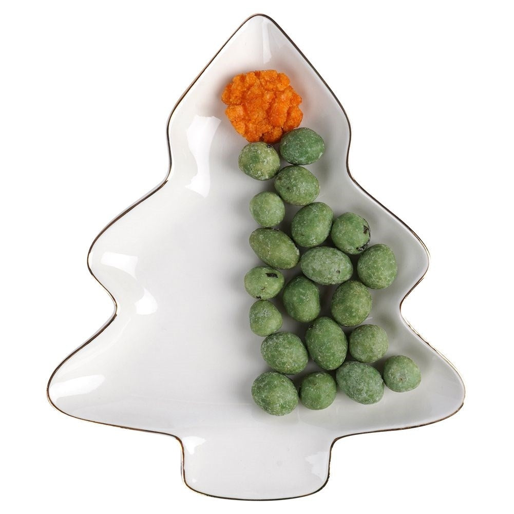Christmas tree plate in porcelain with gold details - Perfect for Christmas!