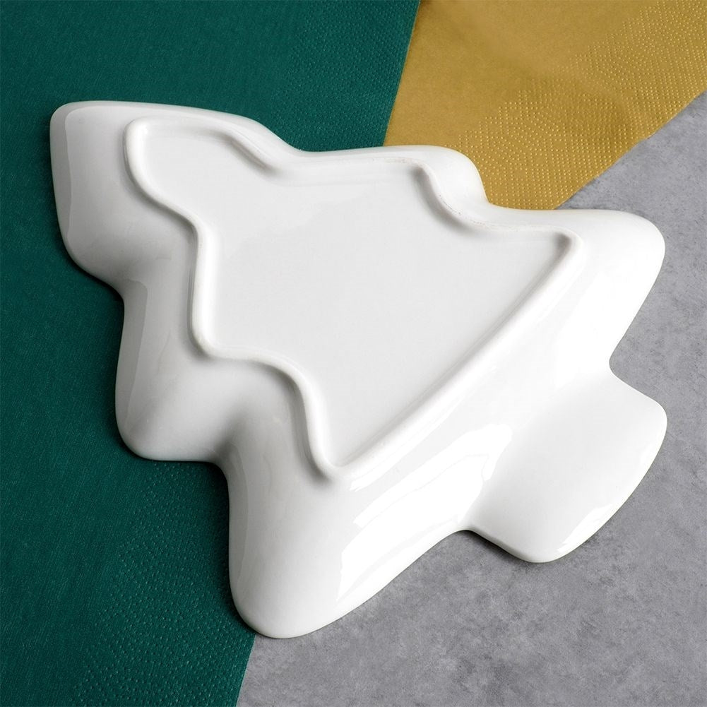 Christmas tree plate in porcelain with gold details - Perfect for Christmas!