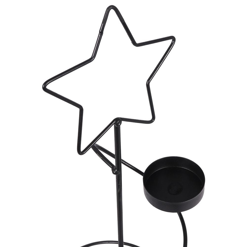 Christmas tree-shaped Candlestick for Six Warming Candles in Black Metal