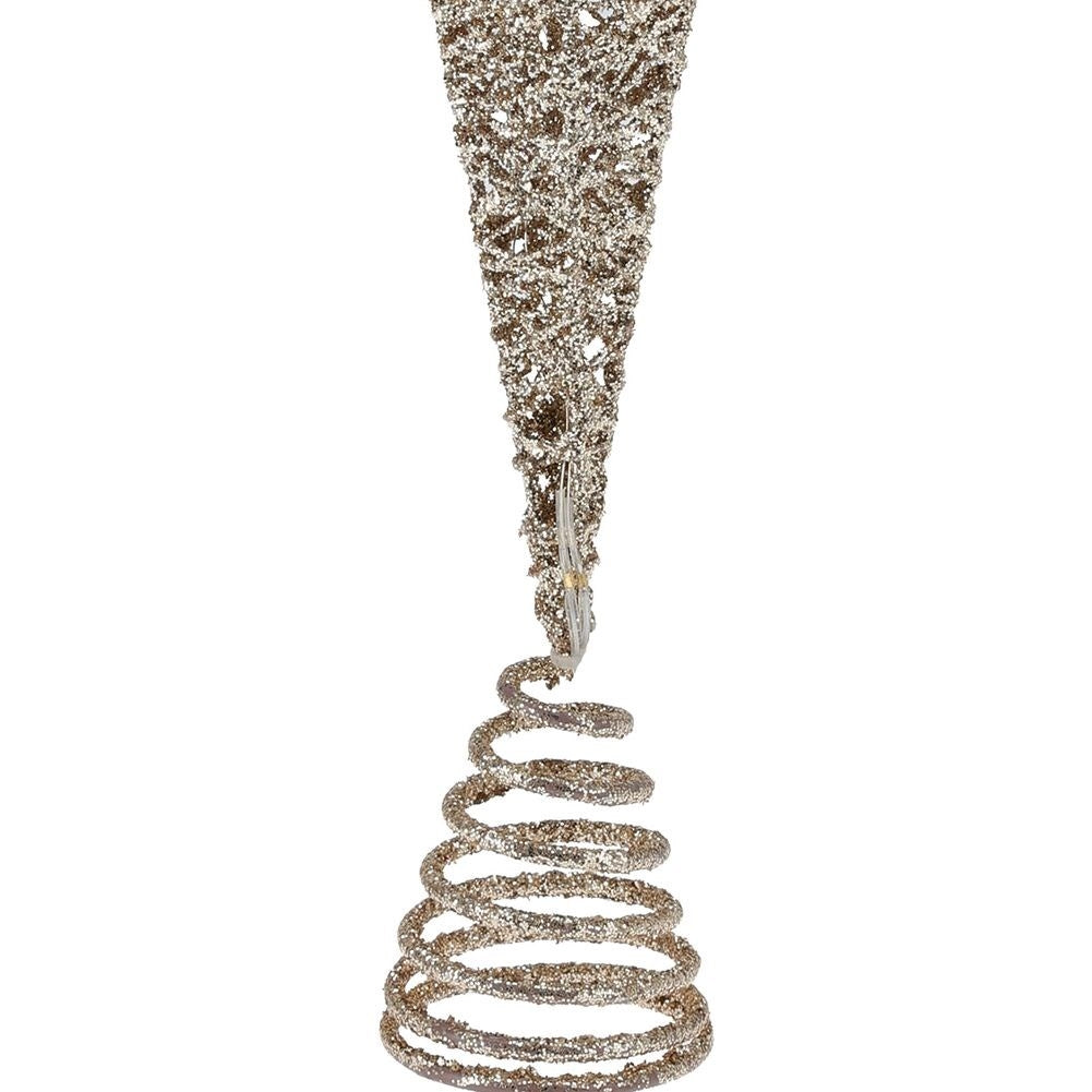 Christmas tree star with LED and glitter, durable and unbreakable