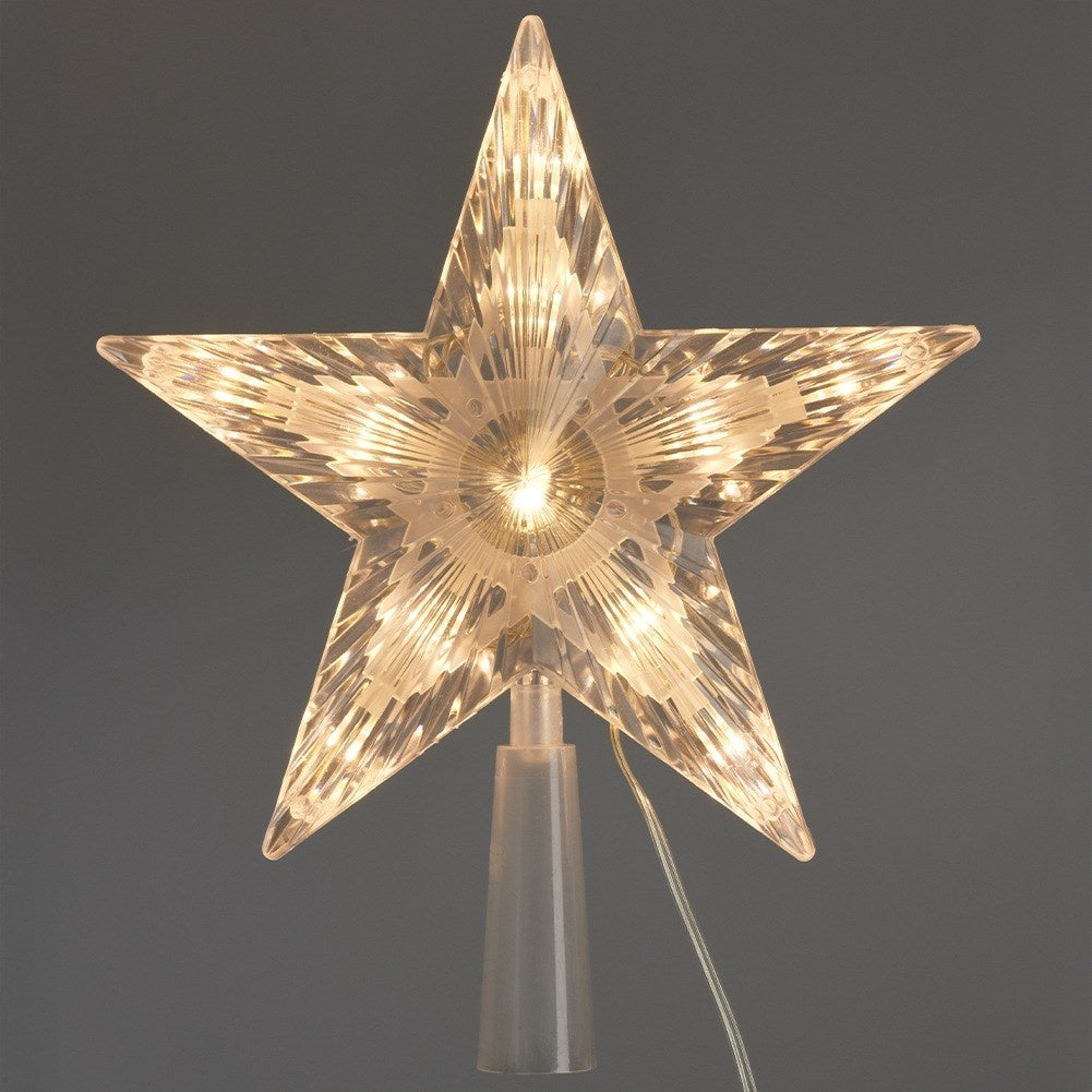 Christmas tree topper, shining star, 11 LED, 21 cm