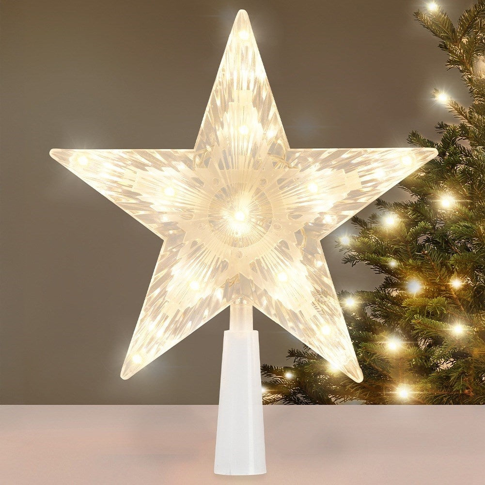 Christmas tree topper, shining star, 11 LED, 21 cm