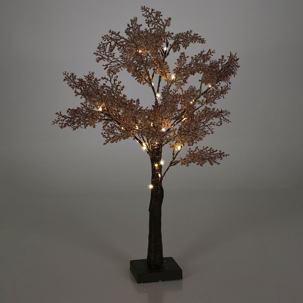 Christmas tree with 29 LED lights in dirty pink with snow effect