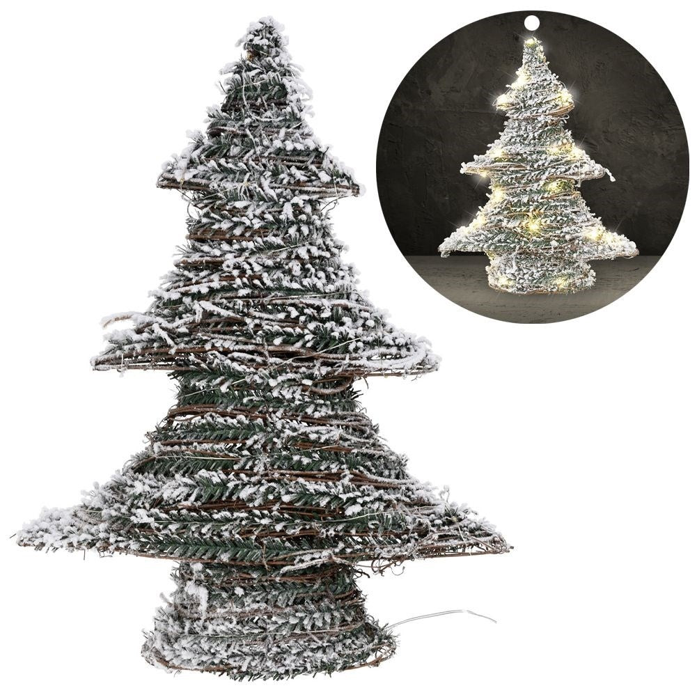 Christmas tree with 40 LED lights and snow effect - Christmas decoration