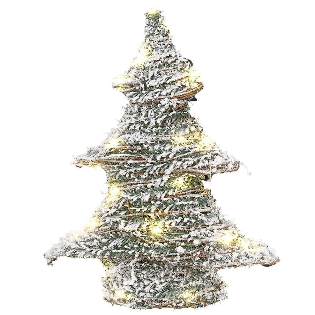 Christmas tree with 40 LED lights and snow effect - Christmas decoration