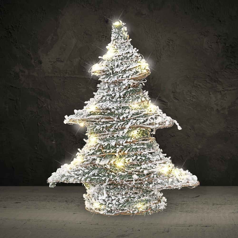 Christmas tree with 40 LED lights and snow effect - Christmas decoration