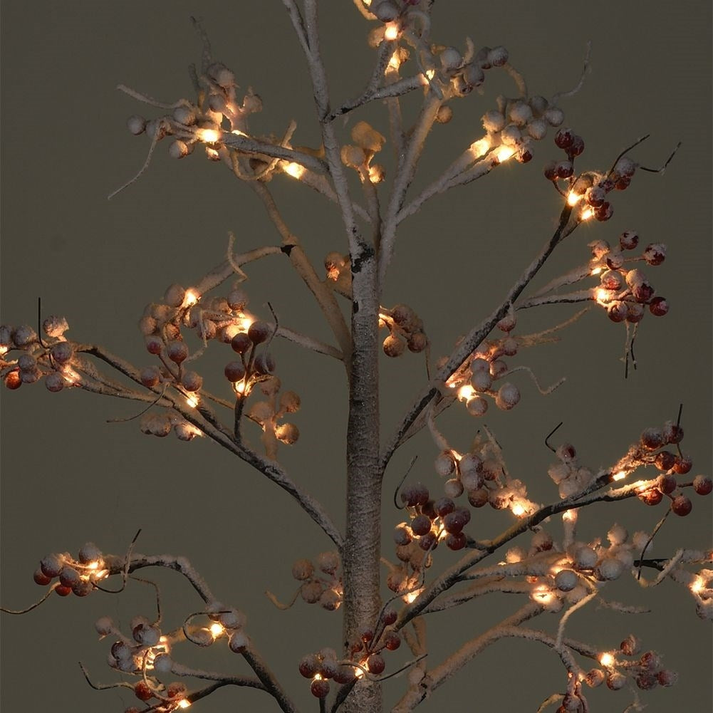 Christmas tree with 72 LED lights and frosty rowan with snow effect
