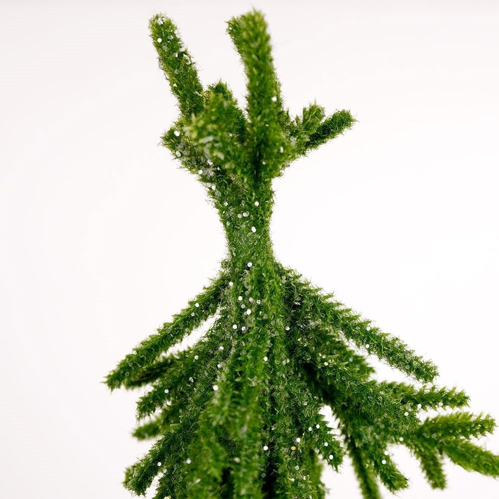 Christmas tree with artificial snow, jute sack and concrete base, height 55 cm