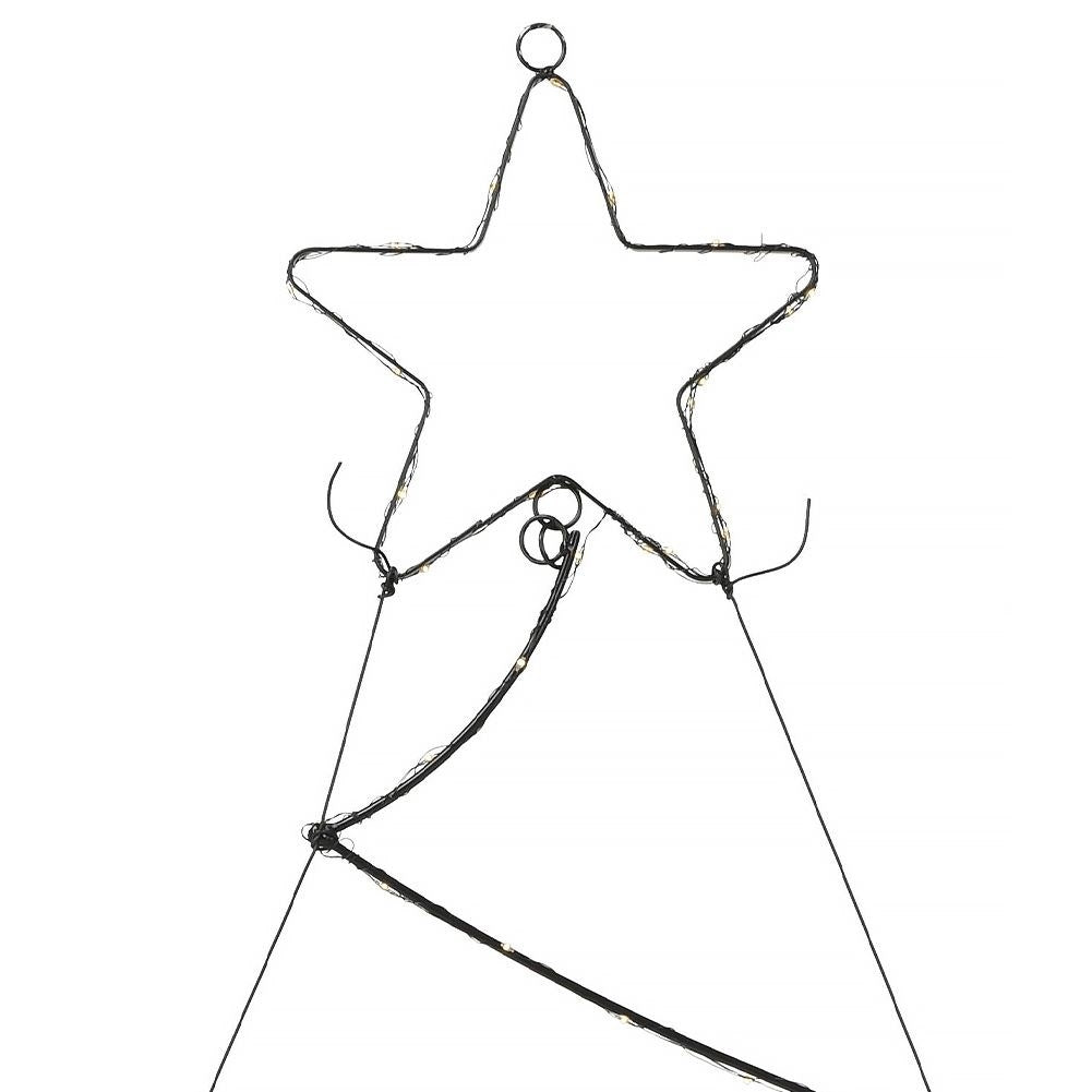 Christmas tree with shining top star, 76x110 cm, 125 LED lights
