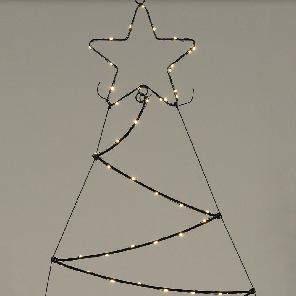 Christmas tree with shining top star, 76x110 cm, 125 LED lights