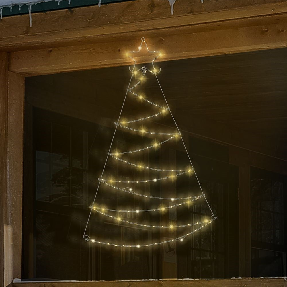 Christmas tree with shining top star, 76x110 cm, 125 LED lights