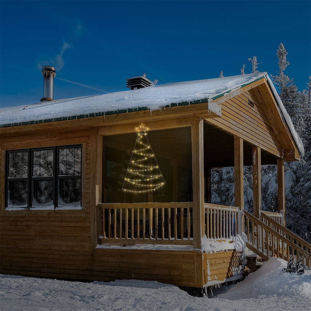Christmas tree with shining top star, 76x110 cm, 125 LED lights