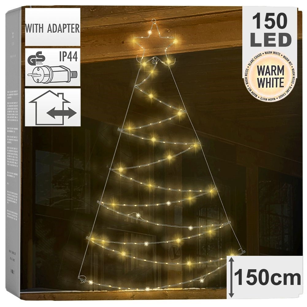Christmas tree with star top, 89x150 cm, 150 LED lights