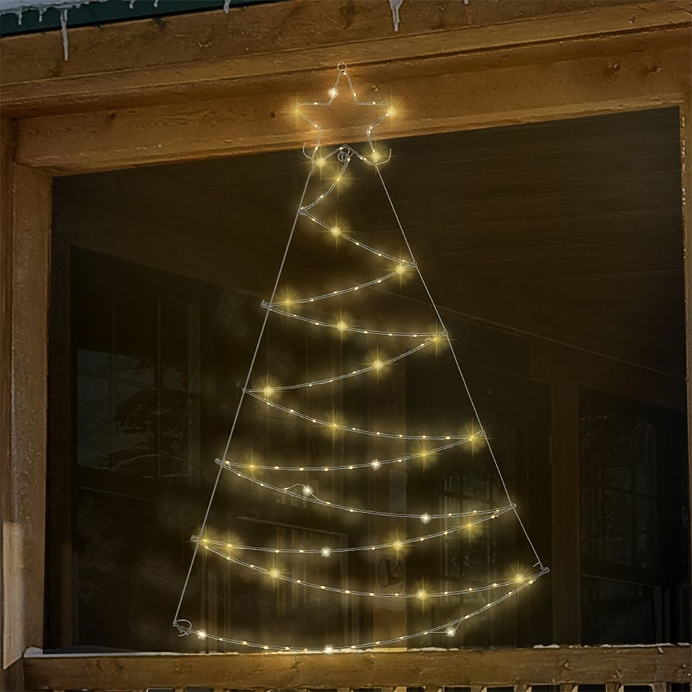 Christmas tree with star top, 89x150 cm, 150 LED lights