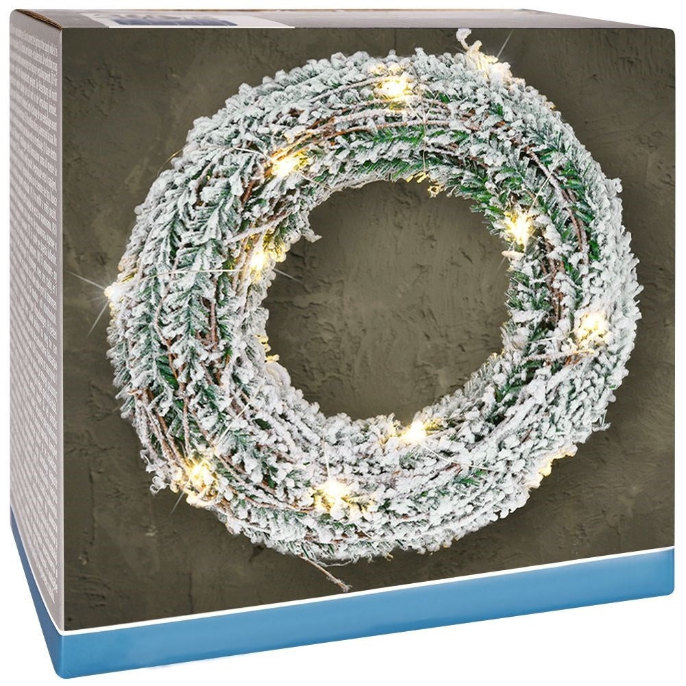 Christmas wreath with 30 LED lights for the door
