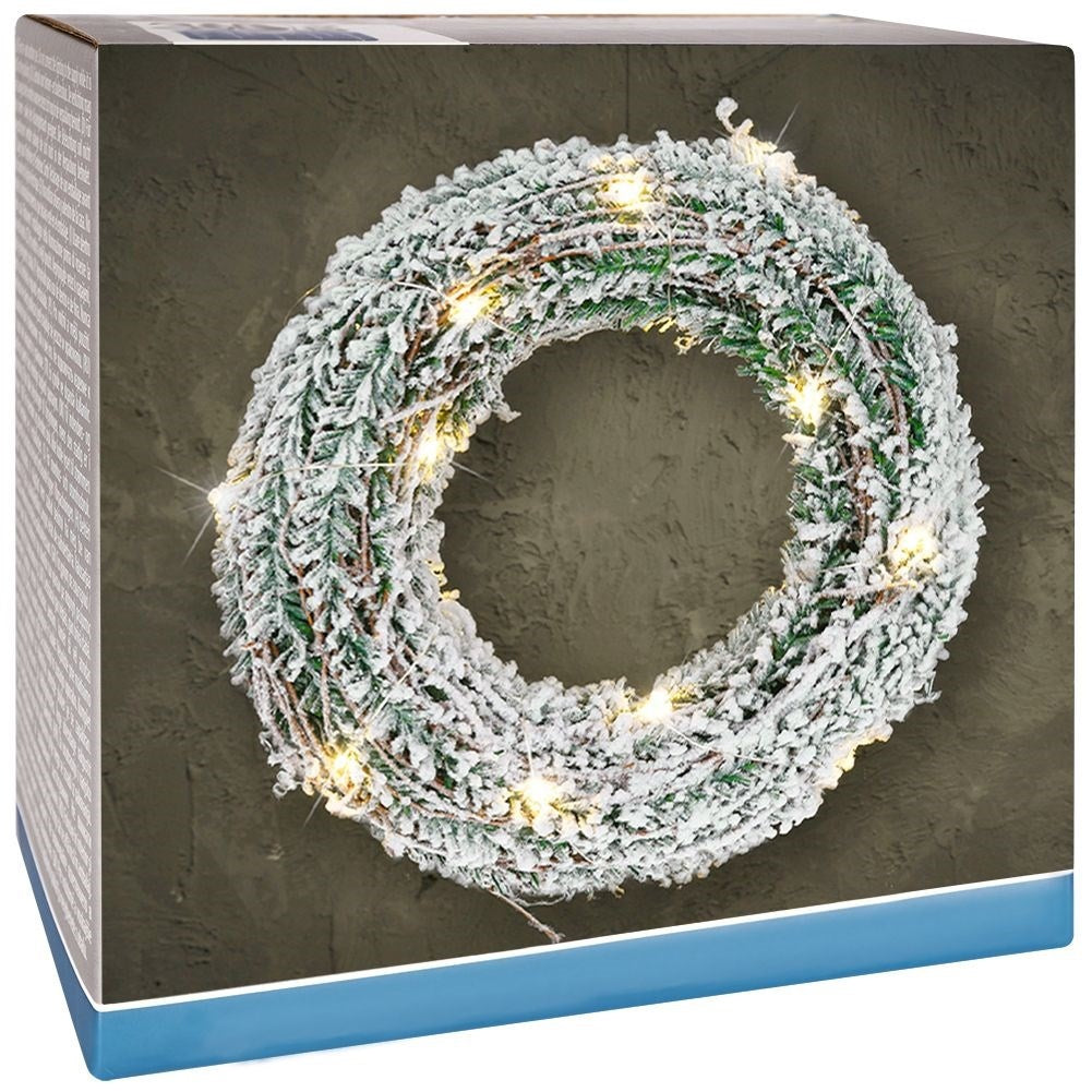 Christmas wreath with LED lights for a festive atmosphere