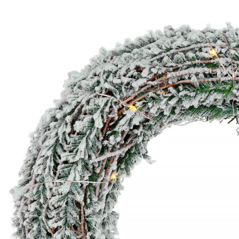 Christmas wreath with LED lights for a festive atmosphere
