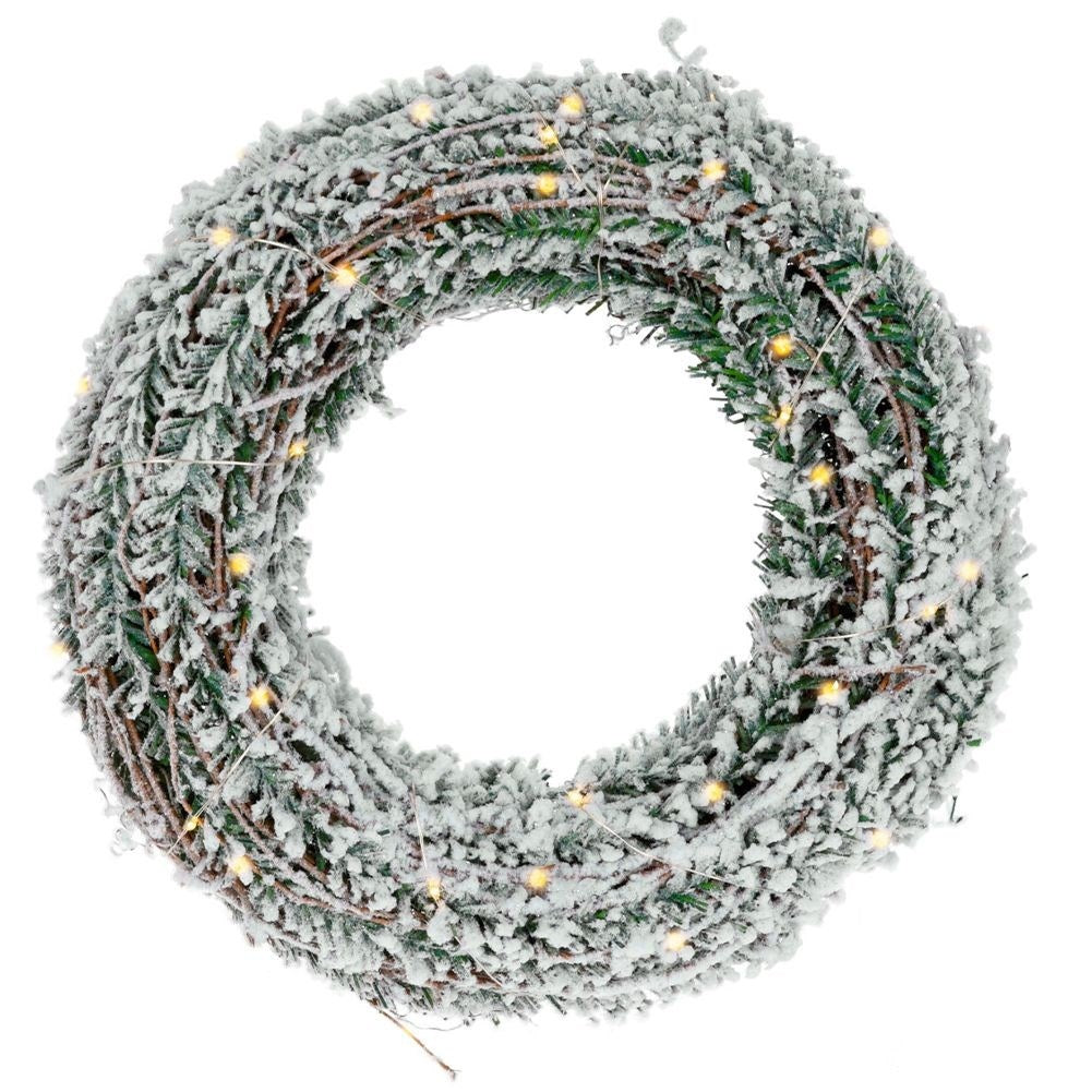 Christmas wreath with LED lights for a festive atmosphere