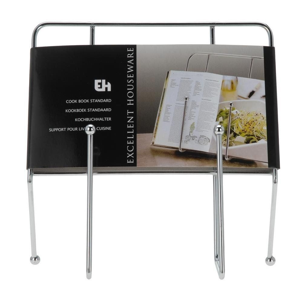 Chrome stand for cookbook and tablet - shiny and practical