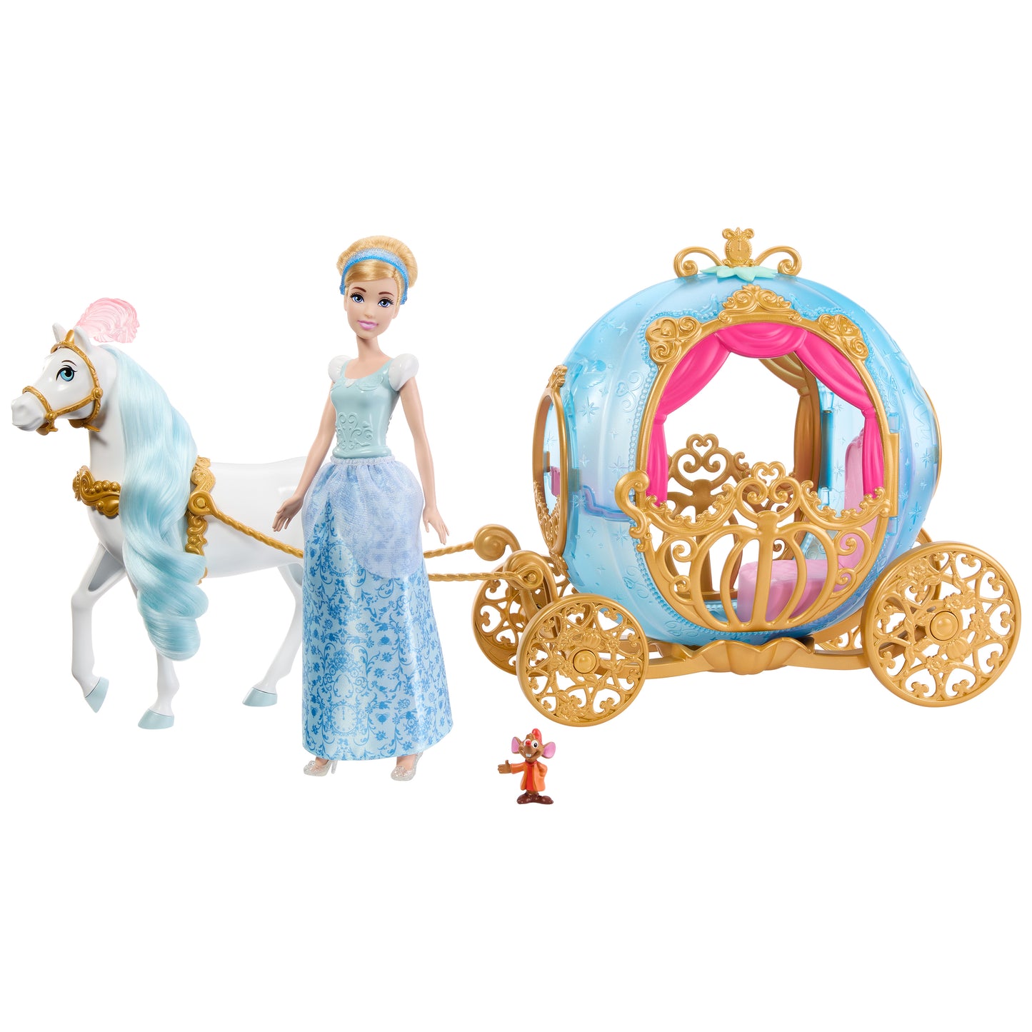 Cinderella Carriage Playset with Doll, Horse & Accessories