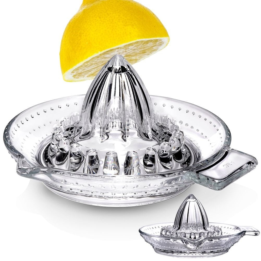 Citrus press with handle and spout