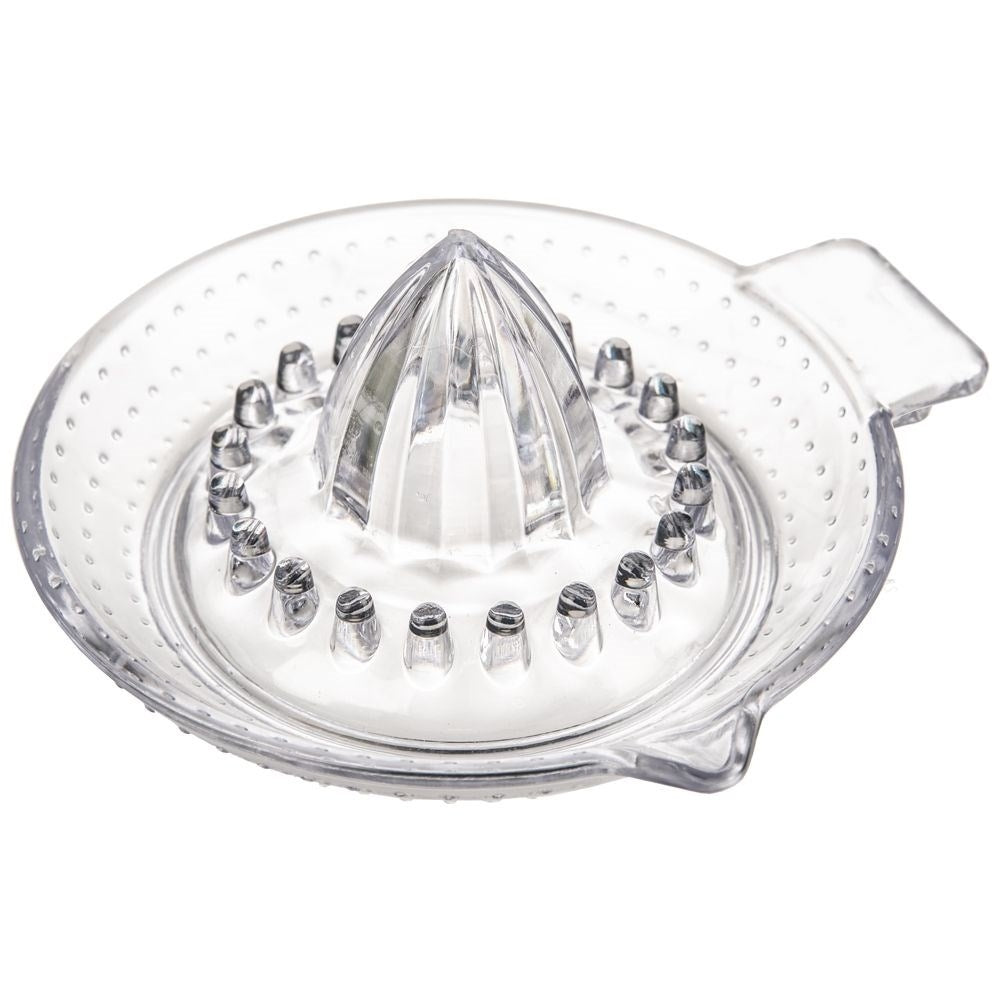 Citrus press with handle and spout for easy juicing