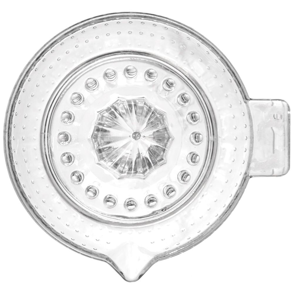 Citrus press with handle and spout for easy juicing