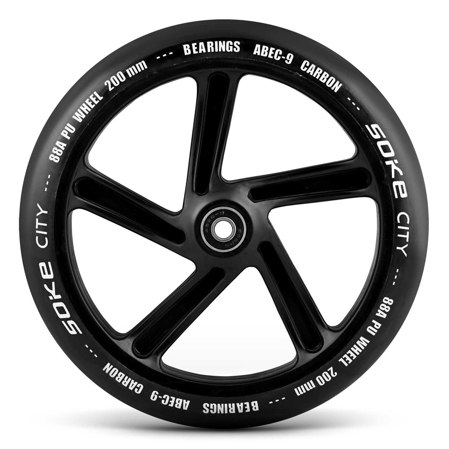 City scooter wheels 200 mm Black 2-pack