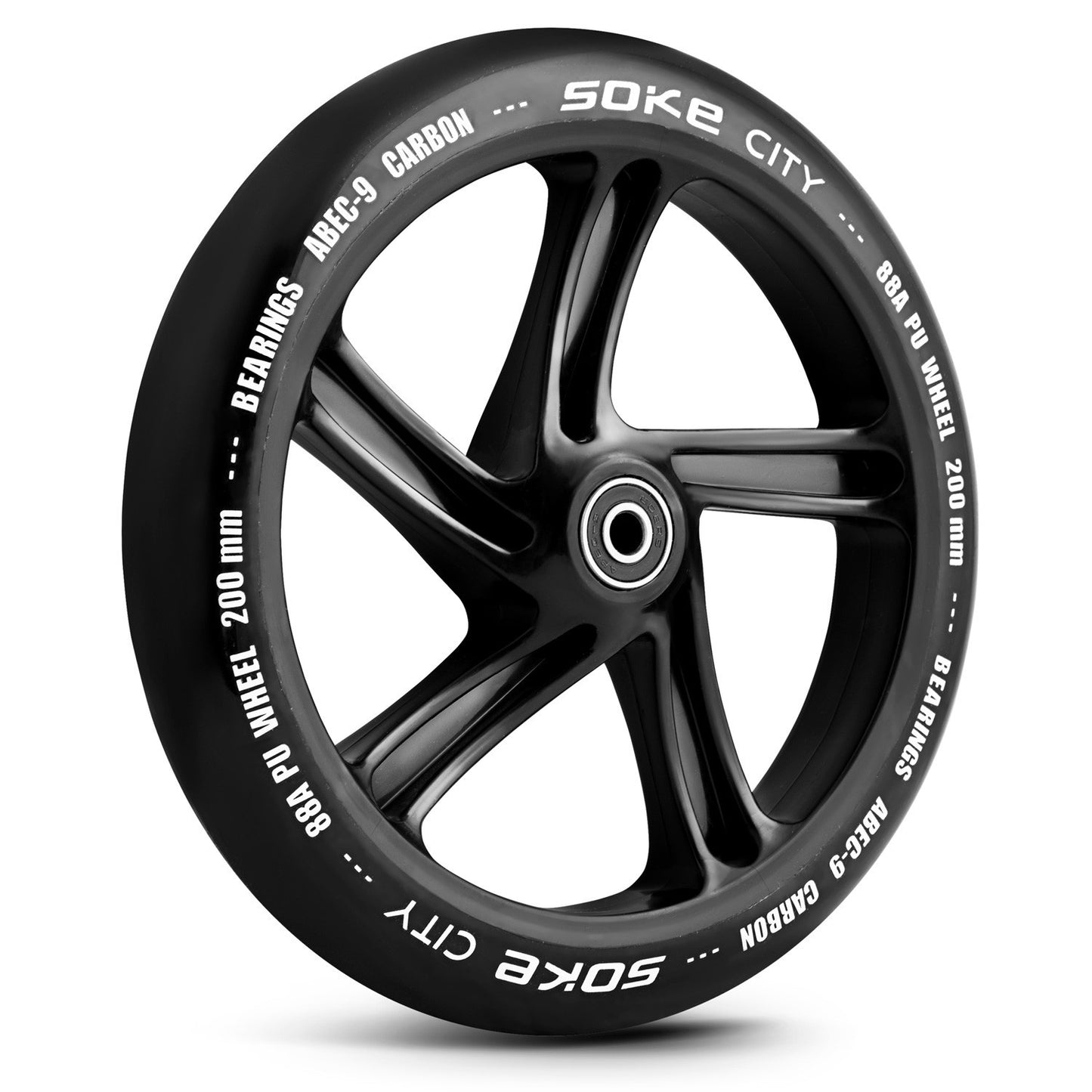 City scooter wheels 200 mm Black 2-pack