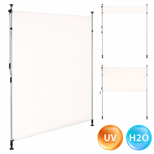 Clamp Awning with Crank, Adjustable Height, Beige