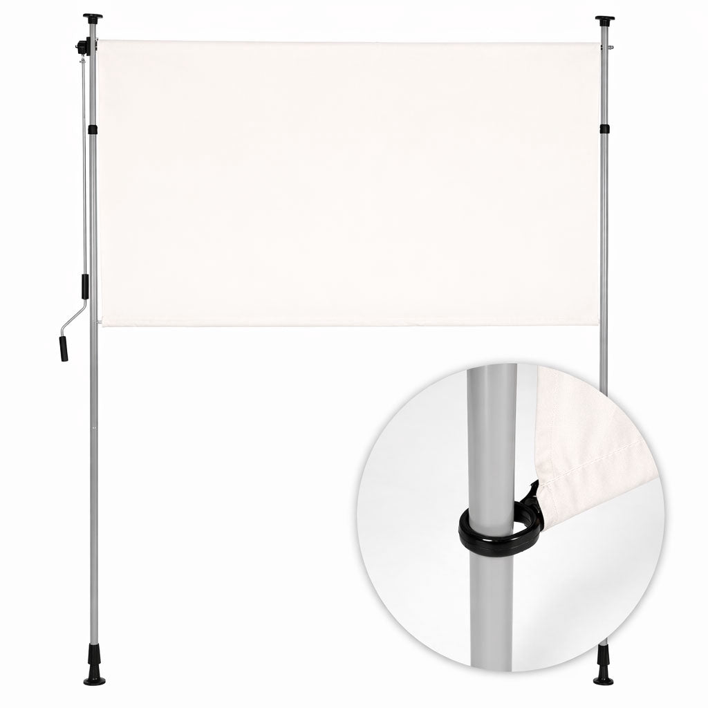 Clamp Awning with Crank, Adjustable Height, Beige