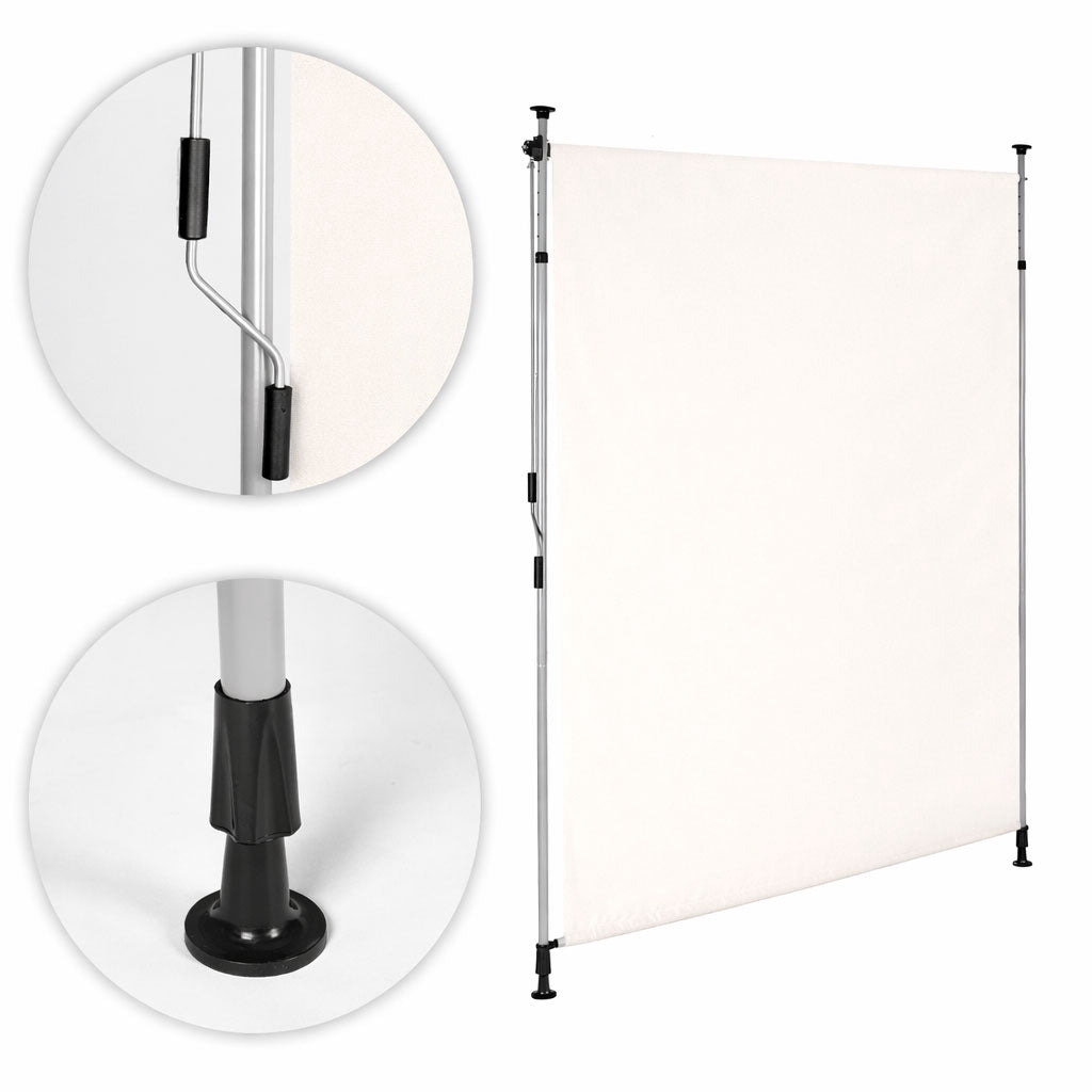 Clamp Awning with Crank, Adjustable Height, Beige