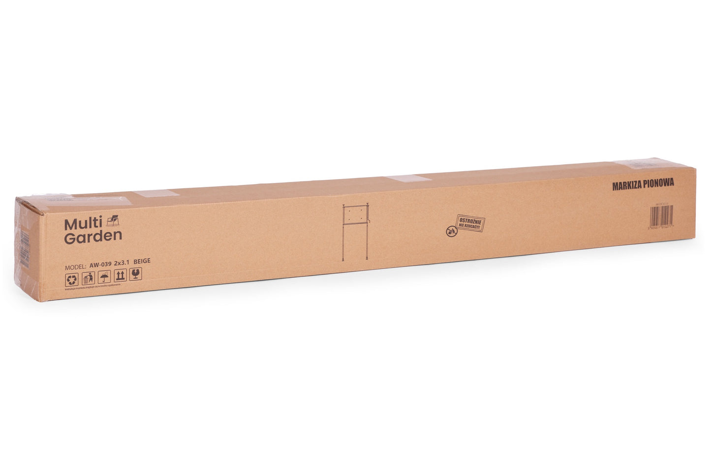Clamp Awning with Crank, Adjustable Height, Beige