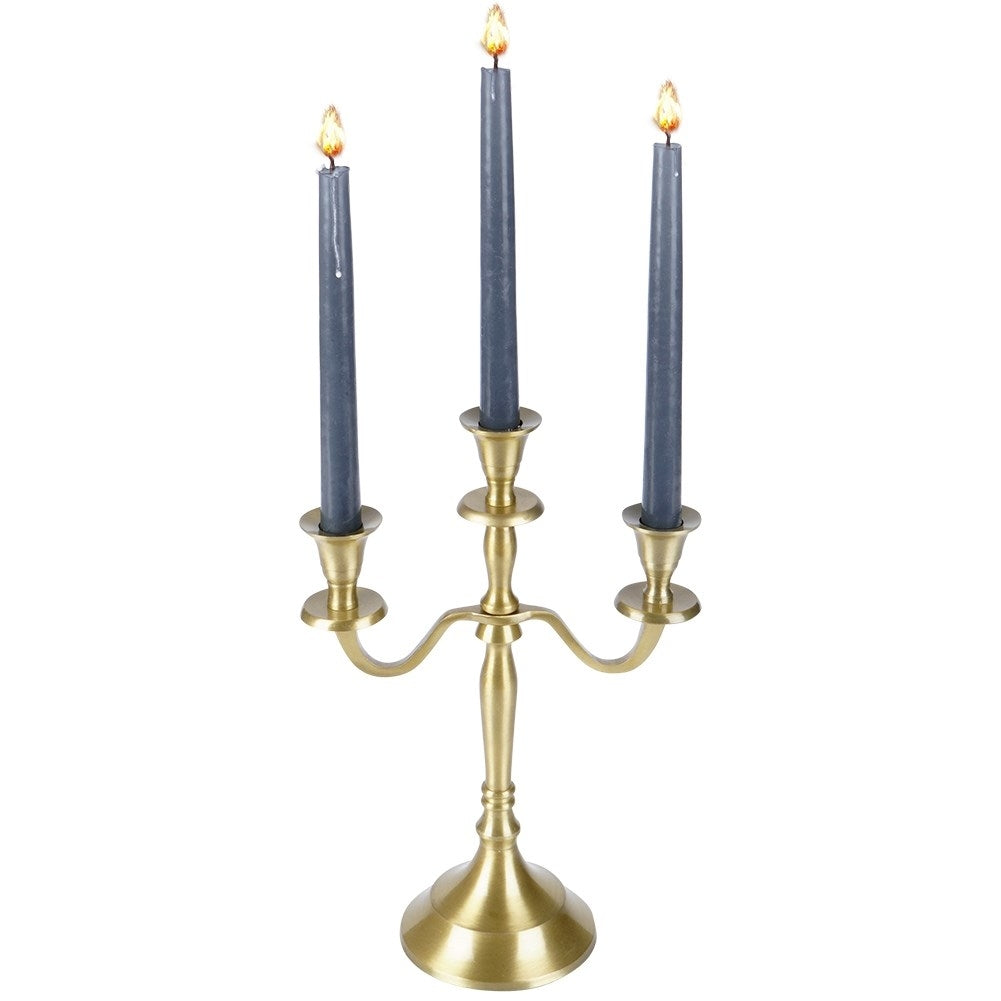 Classic 3-arm candle holder in elegant gold aluminium