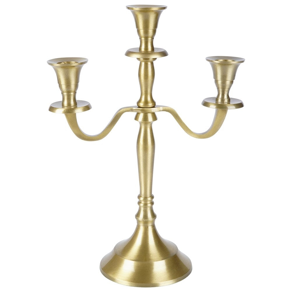 Classic 3-arm candle holder in elegant gold aluminium