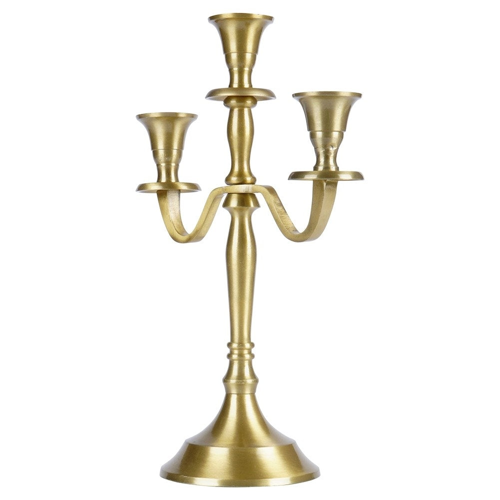 Classic 3-arm candle holder in elegant gold aluminium