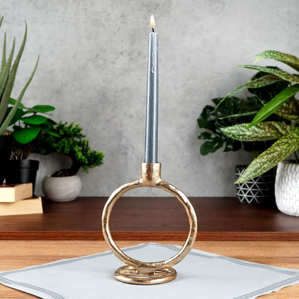 Classic Aluminum Candlestick in Golden Color