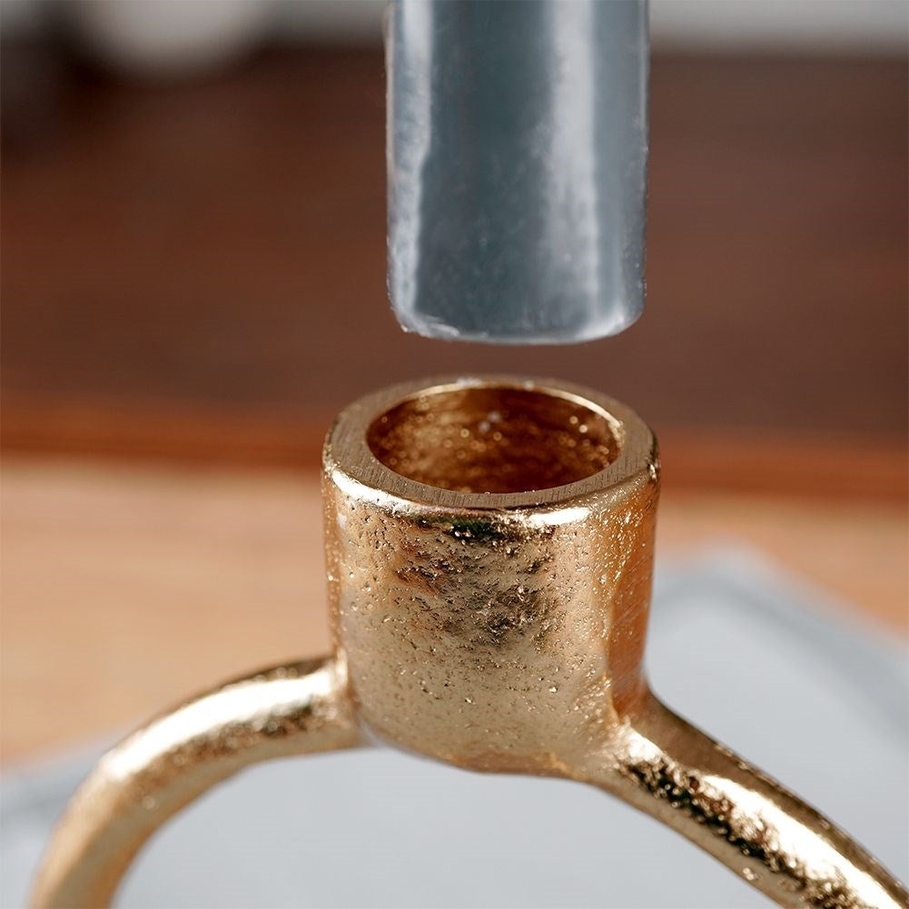 Classic Aluminum Candlestick in Golden Color