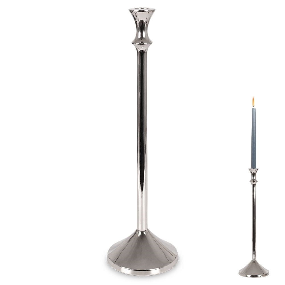 Classic Aluminum Candlestick in Silver for Long Light