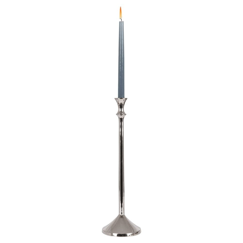 Classic Aluminum Candlestick in Silver for Long Light