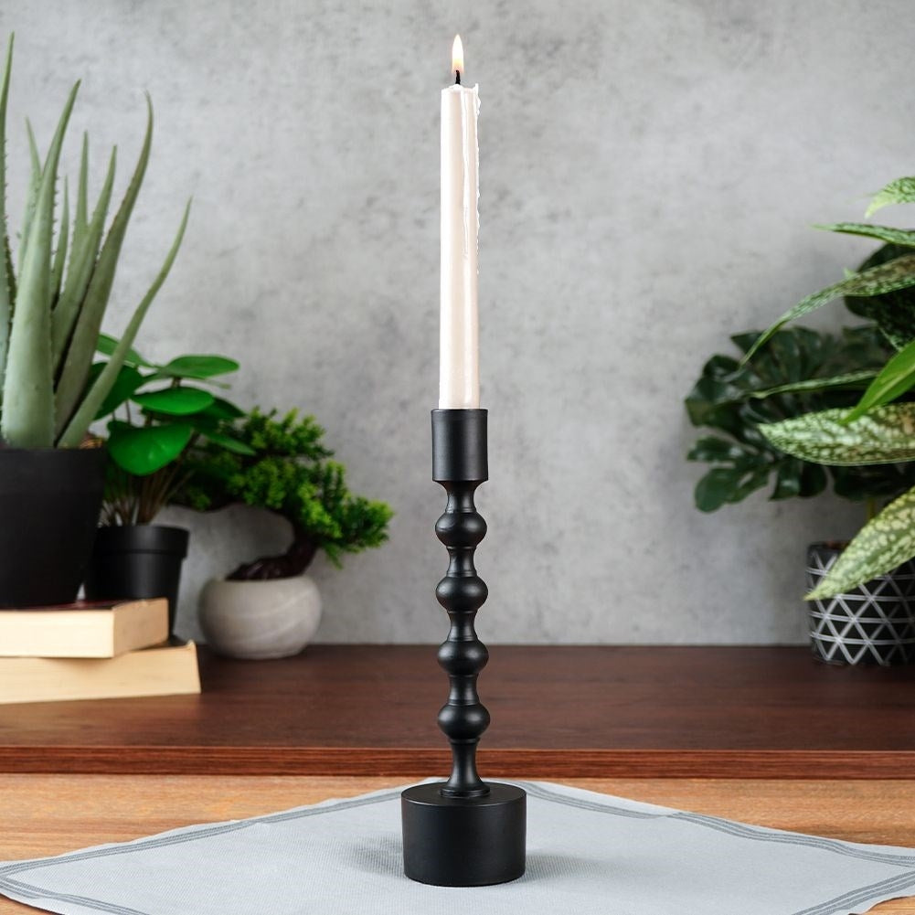 Classic Black Candle Holder in Aluminum for Candles
