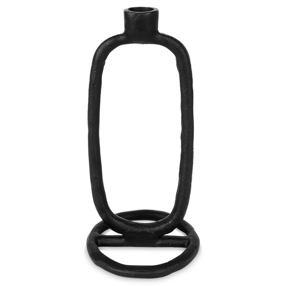 Classic Black Candlestick in Aluminum for Long Candles