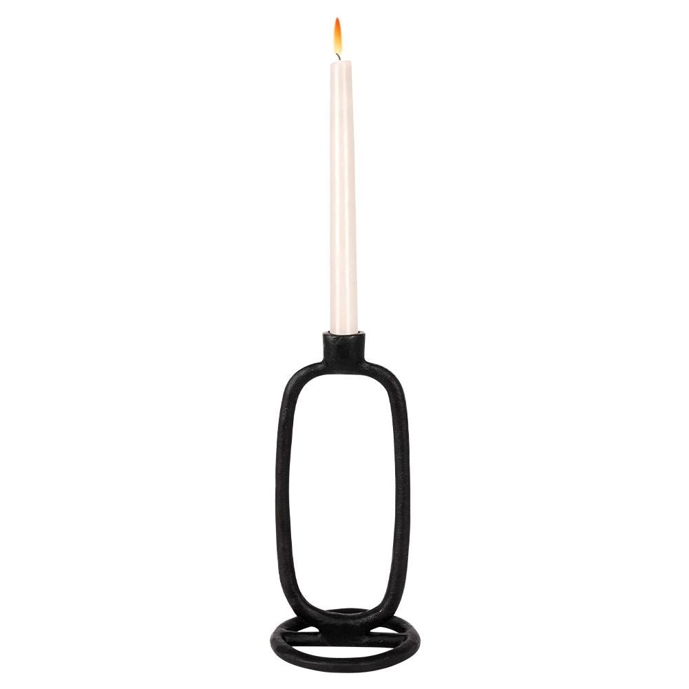 Classic Black Candlestick in Aluminum for Long Candles