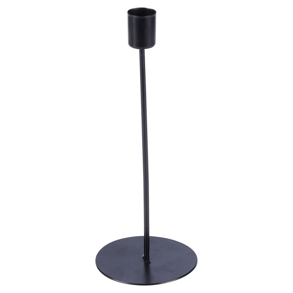 Classic Black Metal Candle Holder for Long Candles