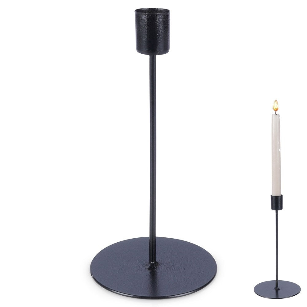 Classic Black Metal Candlestick for Long Light