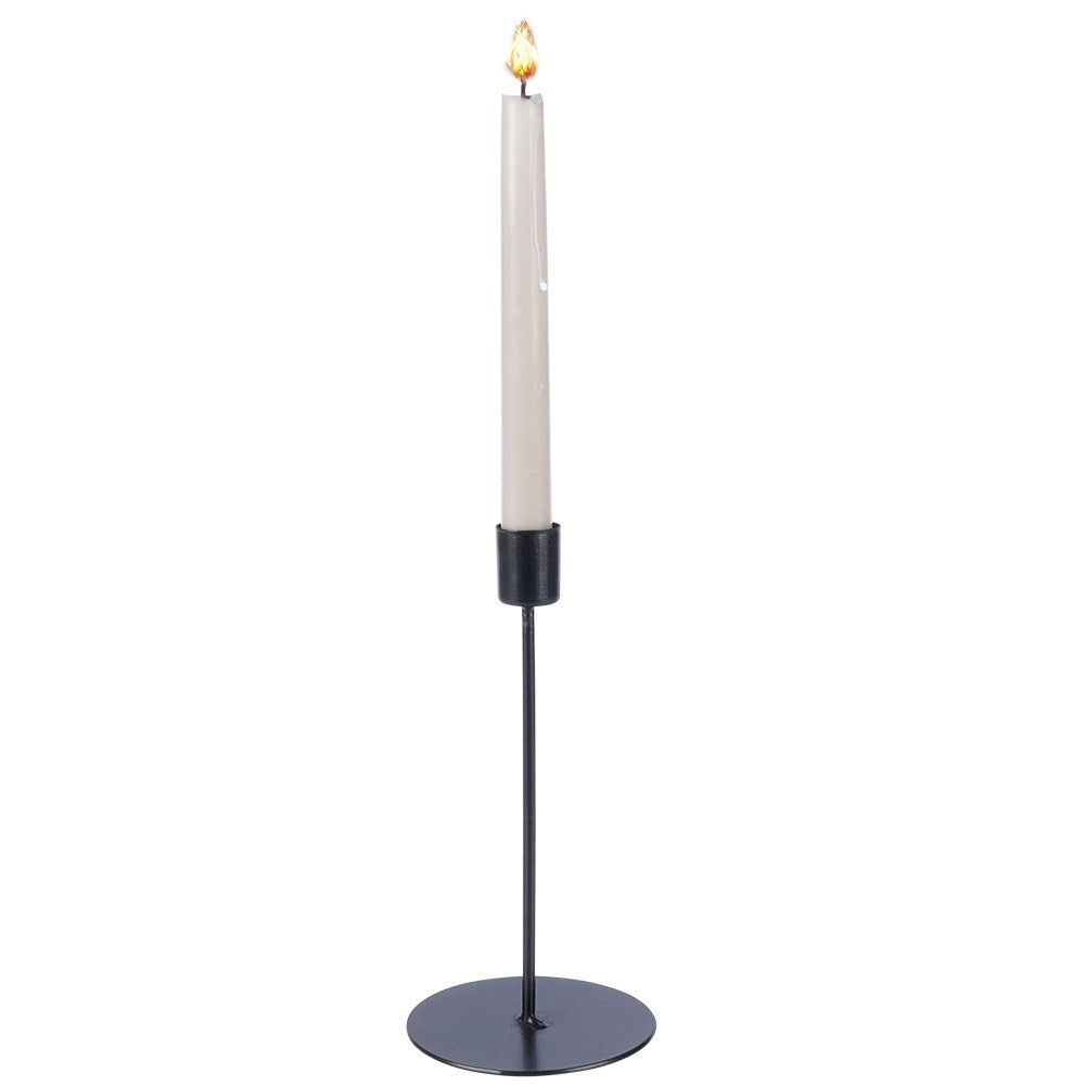 Classic Black Metal Candlestick for Long Light